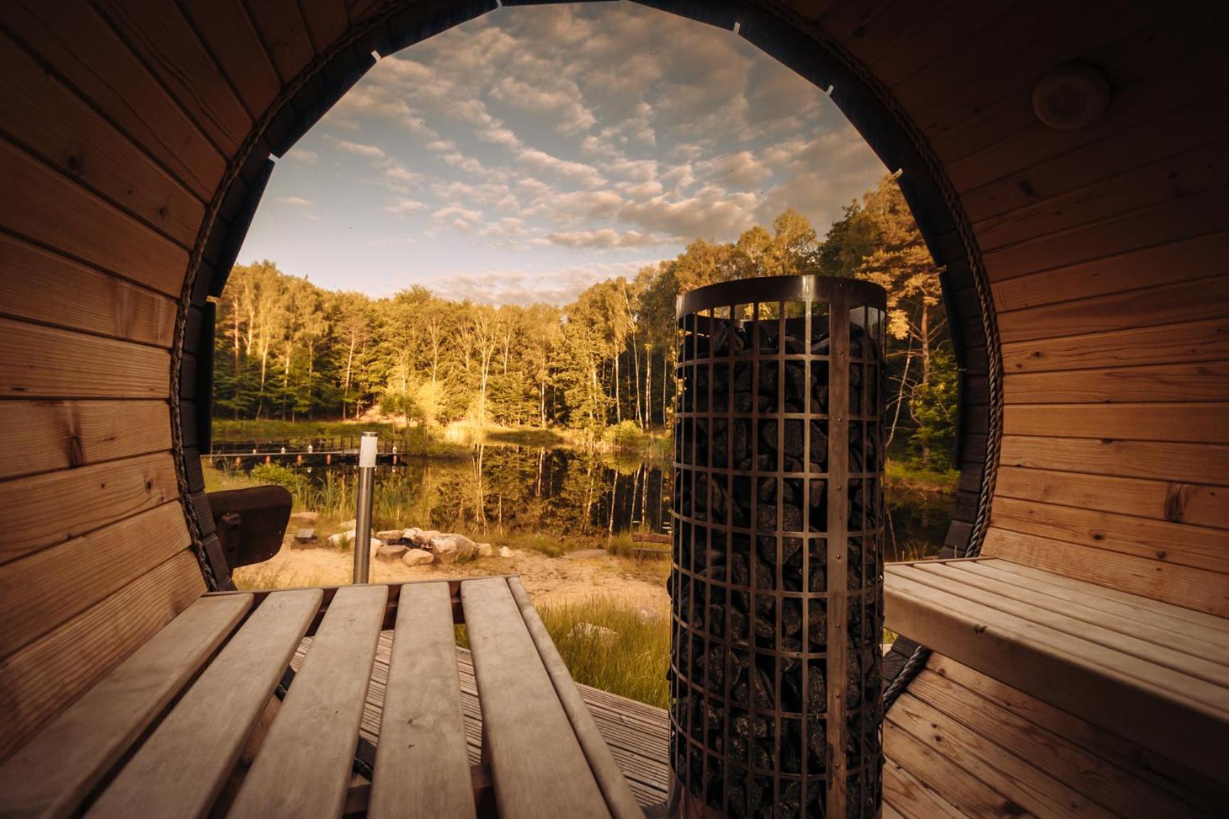 Osada Skoczkowo Komfortowe Domki Z Jacuzzi Nad Jeziorem- Sauna- Balia- Prywatny Staw Wedkarski Podiazy Exteriér fotografie
